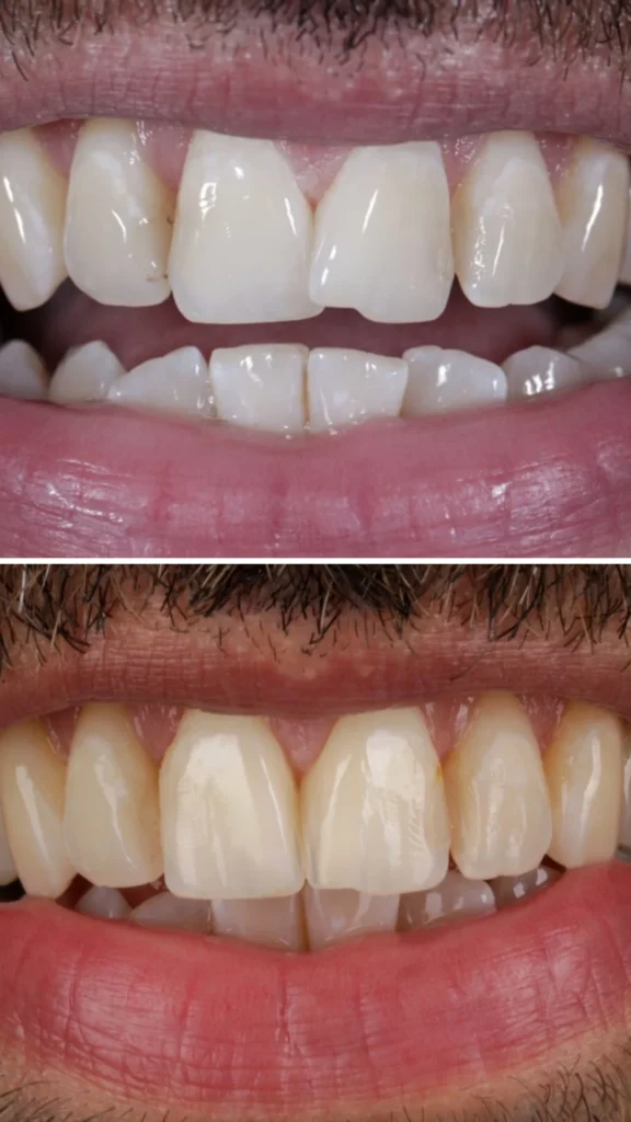 Vorher Nachher Vergleich nach Invisalign Zahnschiene