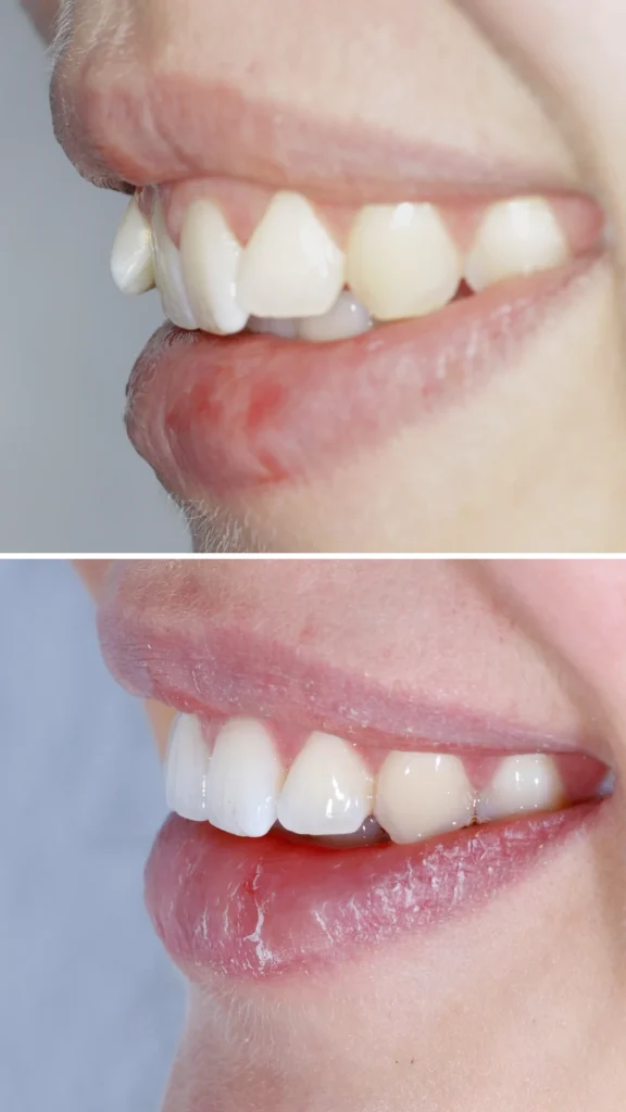 Vorher Nachher Vergleich nach Invisalign Zahnschiene